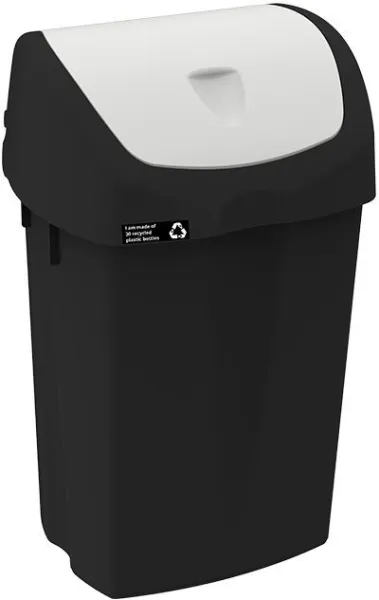 NRW odpadkový koš s bílým výklopným víkem, udržitelný, 25 L