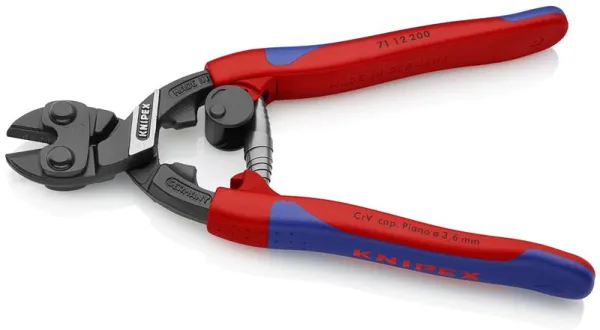 Knipex CoBolt® Kompaktní štípací kleště černě atramentované, se štíhlou vícekomponentní rukojetí 200 mm
