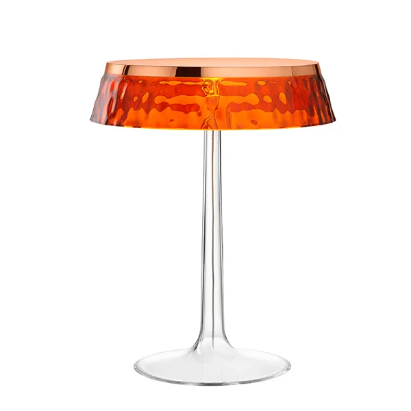 Flos Bon Jour Stolní lampa Měděné tělo a Jantarové stínidlo