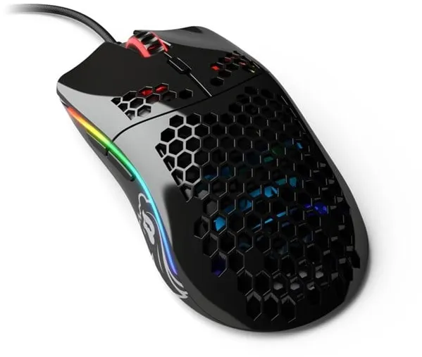 Glorious Model O- (Small) - Lesklá černá - Herní myš - Optická - 6 tlačítek - Černá s RGB osvětlením