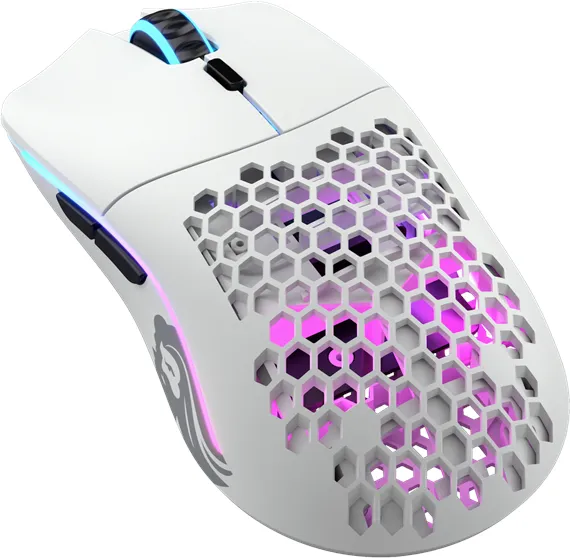 Glorious Model O Wireless - Matná bílá - Herní myš - Optická - 6 tlačítek - Bílá s RGB-LED osvětlením