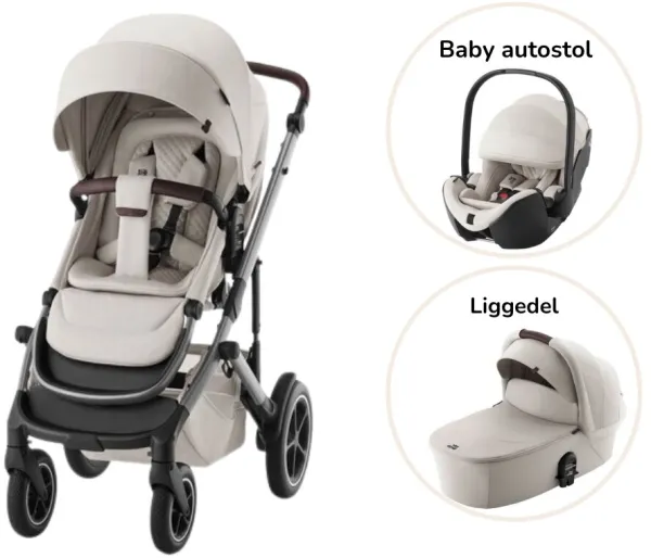 Smile 5Z lux kočárek vč. autosedačky - soft taupe