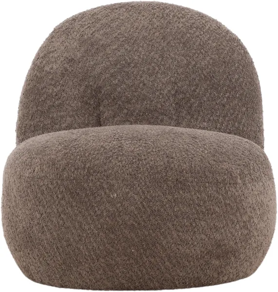 VENTURE DESIGN Omaha lounge křeslo - hnědý bouclé polyester